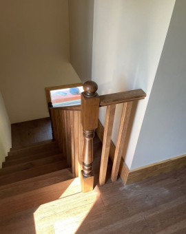 1912 house after rebuild, staircase top view